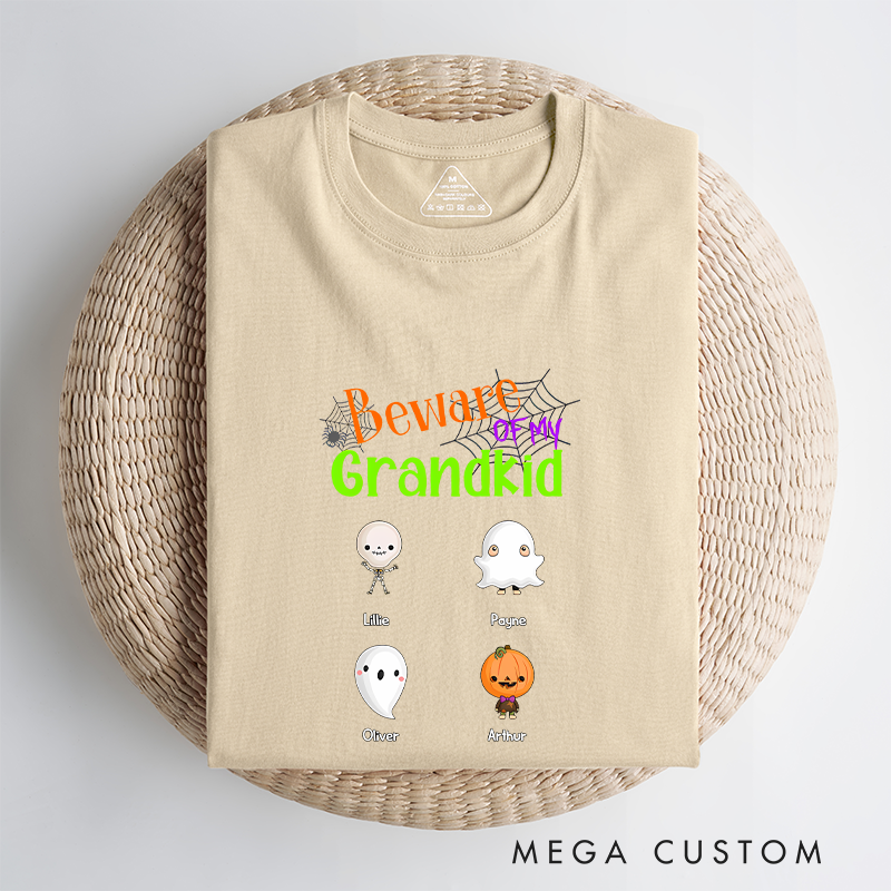 Personalized Beware of My Grandkids Halloween Classic T-Shirt Gift Ideas for Halloween