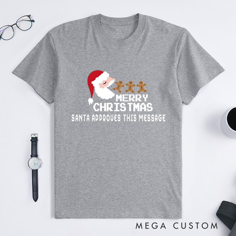 Personalized Merry Christmas with Gingerbread Cheer T-Shirt Christmas Gift for Geek Nerd