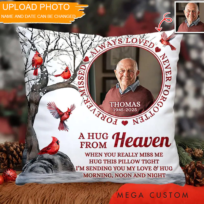 Personalized Memorial Pillow A Hug From Heaven Custom Photo Pillow Memorial Pillow Sympathy Gift Bereavement Keepsake