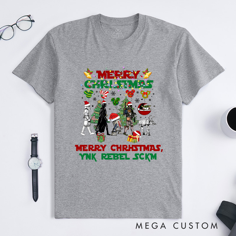 Personalized Galactic Christmas T-Shirt Science Fiction Enthusiasts Christmas Gift for Geek Nerd