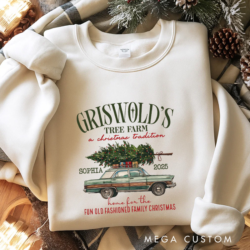 Personalized Traditional Tree Farm Christmas Movies Classic Sweatshirt Christmas Film Crewneck Movie Holiday Shirt