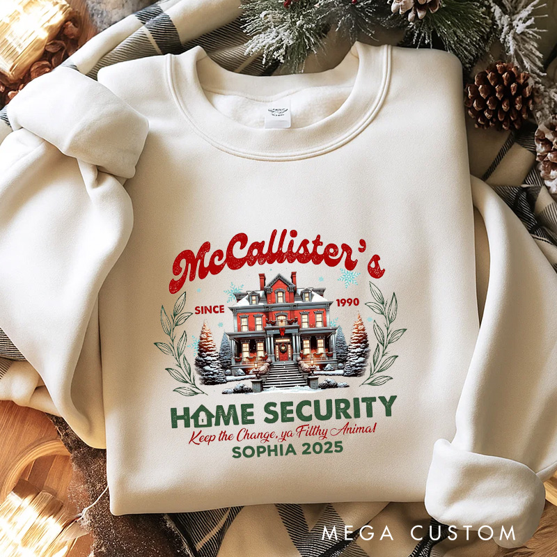 Personalized Home Security Christmas Movies Classic Sweatshirt Christmas Film Crewneck Movie Holiday Shirt