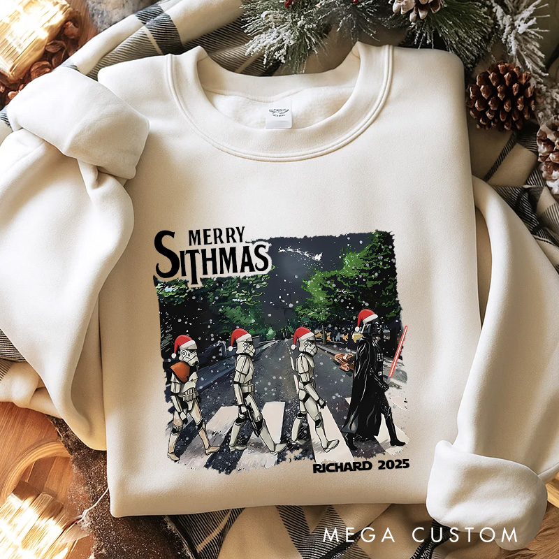 Personalized the Sithmas Christmas Classic Sweatshirt Galaxy War Film Crewneck Movie Holiday Shirt