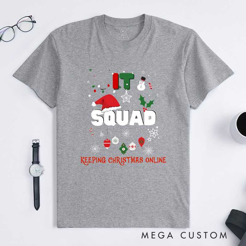 Personalized It Squad Christmas T-Shirt Tech Teams Shirt Computer Technology Lovers Shirt Christmas Gift for Geek Nerd