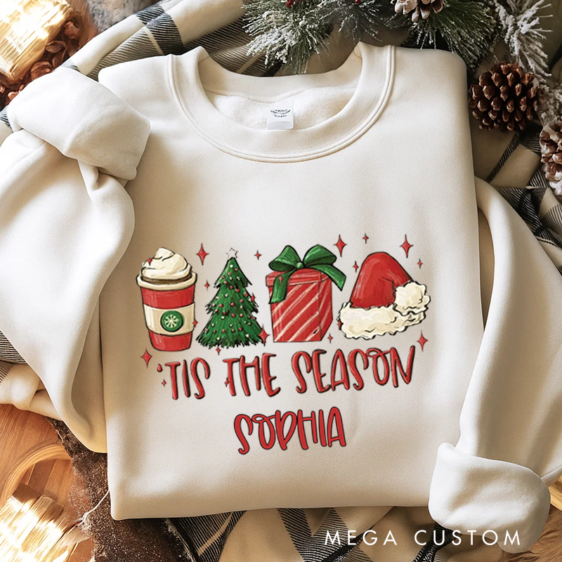 Personalized Classic Sweatshirts Christmas Tis the Season Sweatshirt