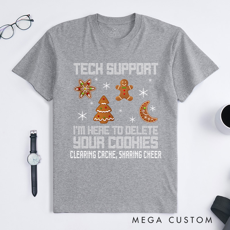Personalized Funny Christmas Tech Support T-Shirt Computer Programmer Lovers Shirt Christmas Gift for Geek