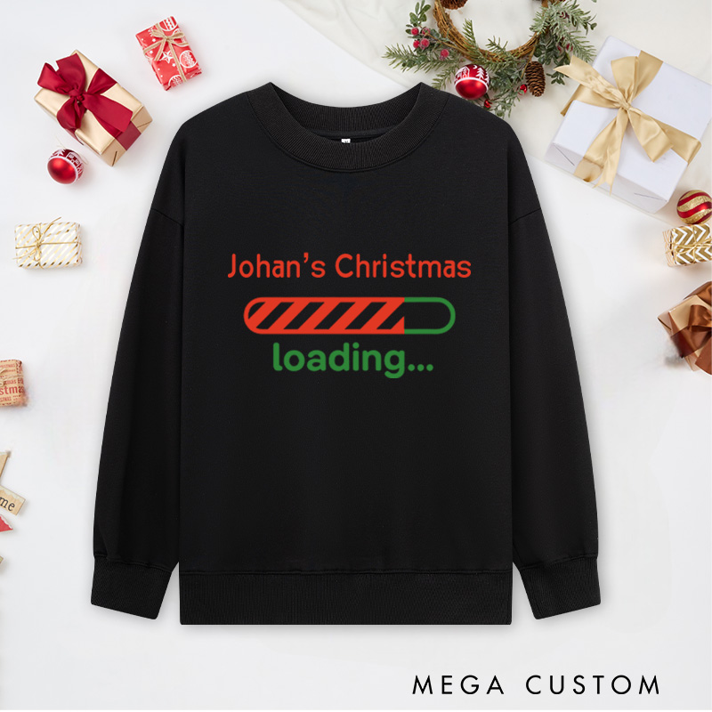 Personalized Funny Christmas Loading Bar Sweatshirts Computer Technology Lovers Sweatshirts Christmas Gift for Geek