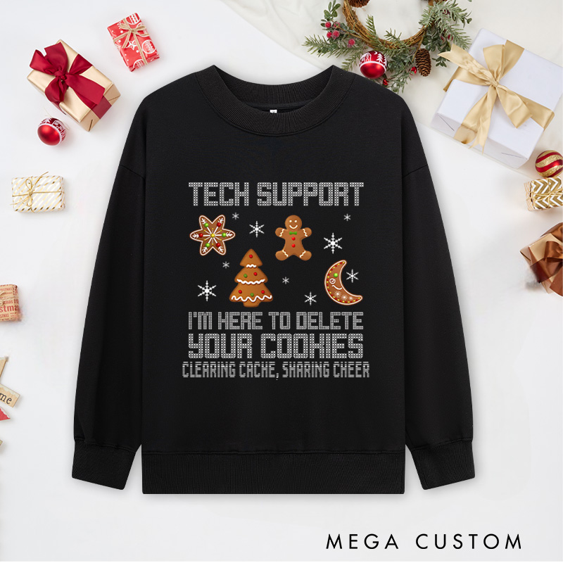 Personalized Funny Christmas Tech Support Classic Sweatshirts Computer Programmer Lovers Sweatshirts Christmas Gift for Geek