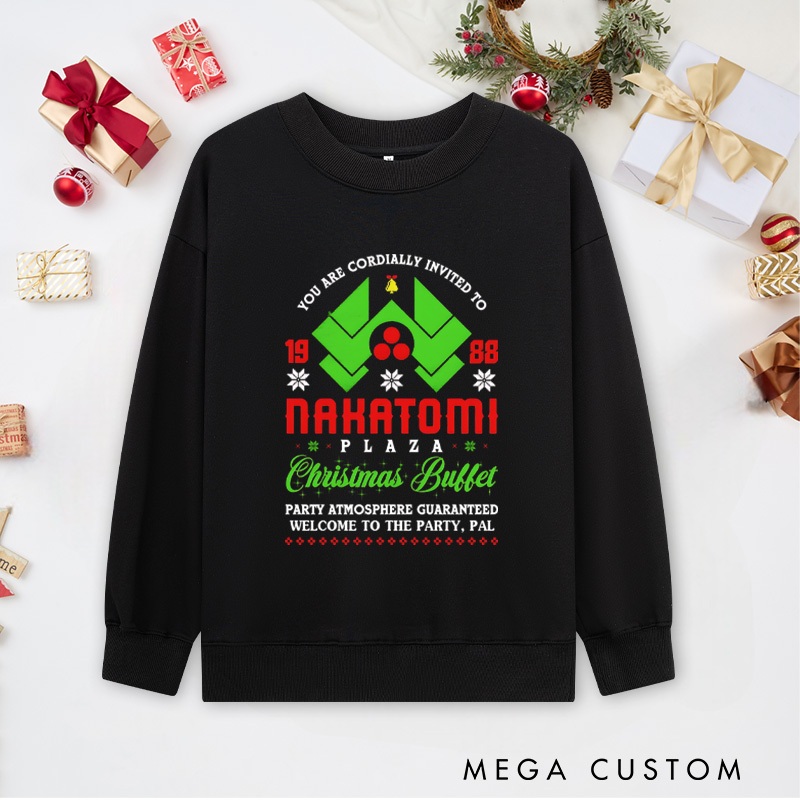 Personalized Christmas Buffet Classic Sweatshirts Retro Movie Enthusiasts Sweatshirts Christmas Gift for Geek