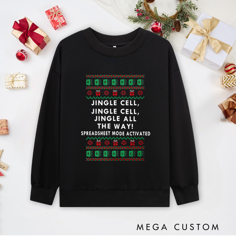 Personalized Jingle Cells Christmas Classic Sweatshirts Office Workers Data Enthusiasts Sweatshirts Christmas Gift for Geek 