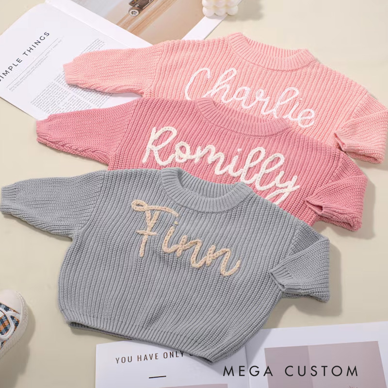 Personalized Hand Embroidery Sweaters Gifts for Daughters or Son Nursery Gifts