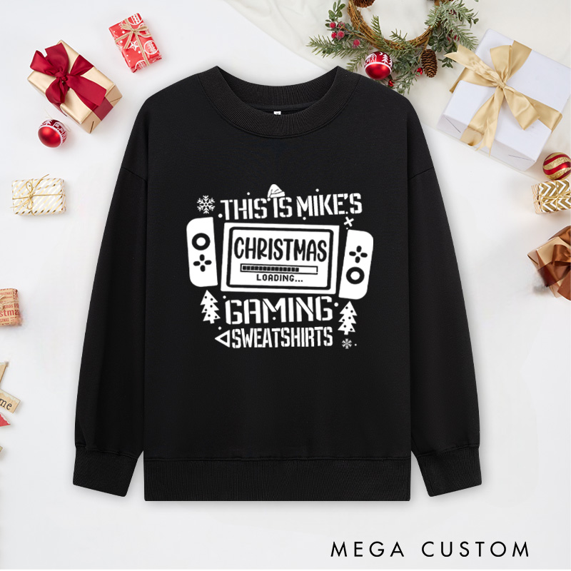 Personalized Christmas Gaming Classic Sweatshirts Game Enthusiasts Sweatshirts Christmas Gift for Geek Nerd