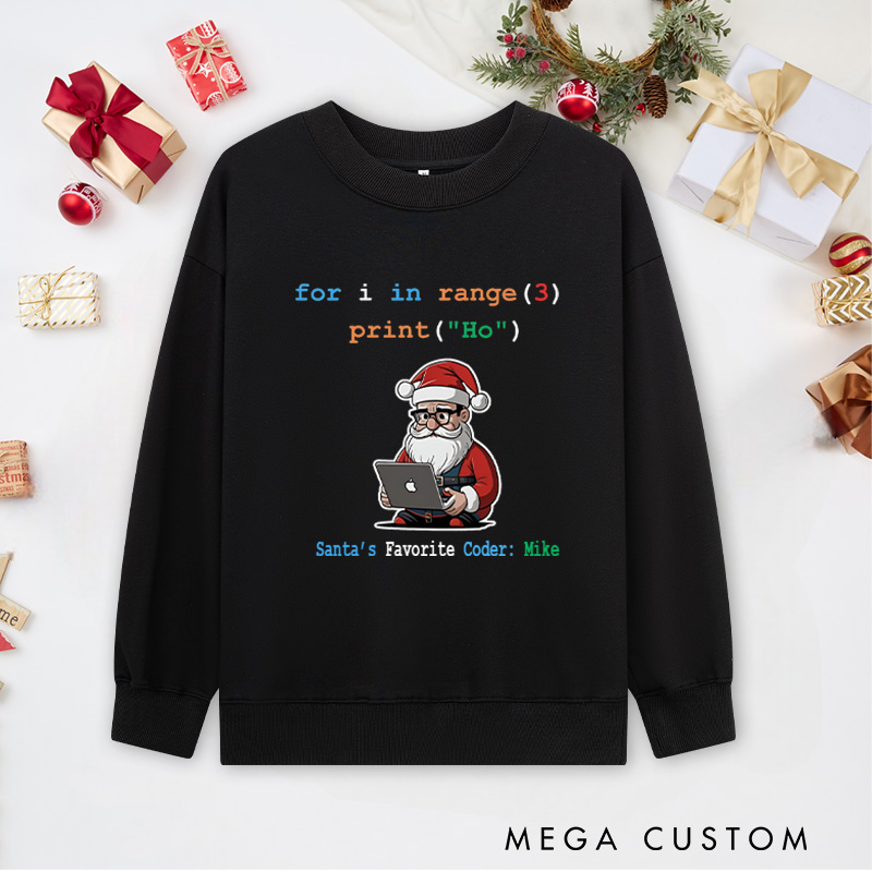 Personalized Code like Santa Christmas Sweatshirts Programmer Computer Technology Lover Sweatshirts Christmas Gift for Geek 