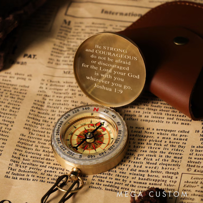 Personalized May Your Faith Always Guide you Luminous Compass with Name and Scripture Religious Gift Christian Gift Faith Gift