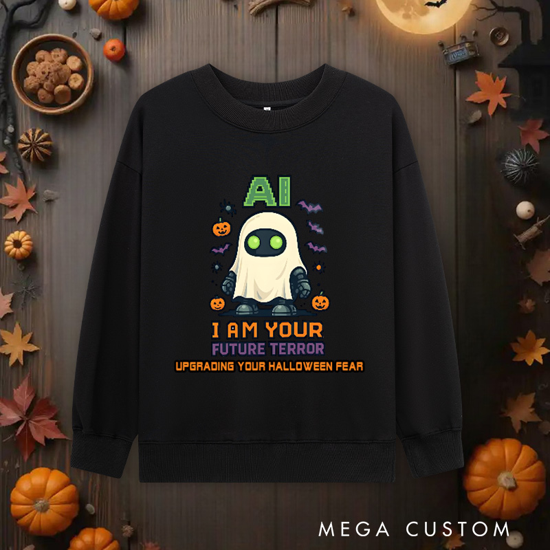 Personalized AI I am Your Future Terror Classic Sweatshirts Technology Enthusiasts Halloween Sweatshirts Gift for Geek Nerd