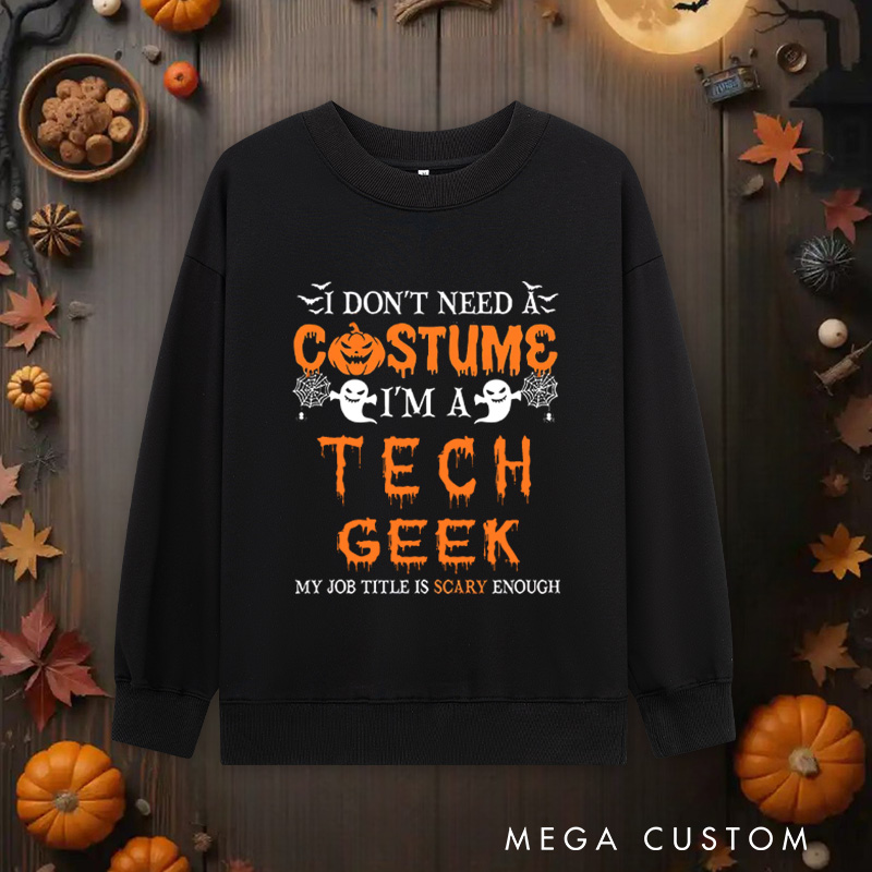 Personalized Geek Halloween Classic Sweatshirts Technology Lover Sweatshirts Halloween Gift for Geek Nerd