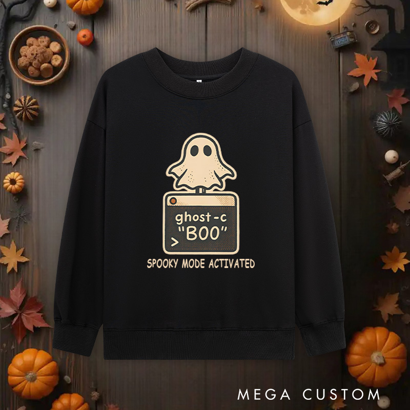 Personalized a Geeky Command Line Ghost Sweatshirts Technology Programmer Lovers Halloween Sweatshirts Gift for Geek Nerd