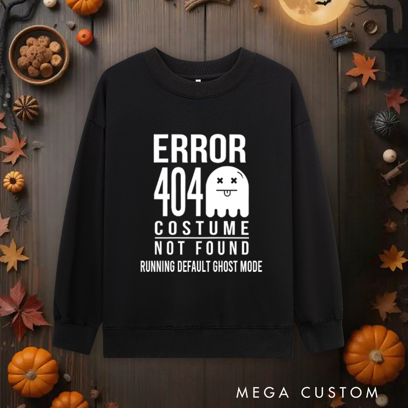 Personalized Computer Error 404 Sweatshirts Programmer Technology Lovers Sweatshirts Halloween Gift for Geek Nerd