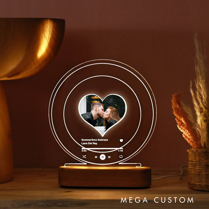 Personalize Gift with Photo Light Custom Light Up Picture Song Plaque
