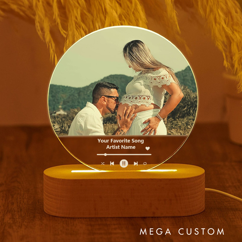Personalized Photo Night Light Couples Photo Gift and Custom Light Up Picture Song Plaque
