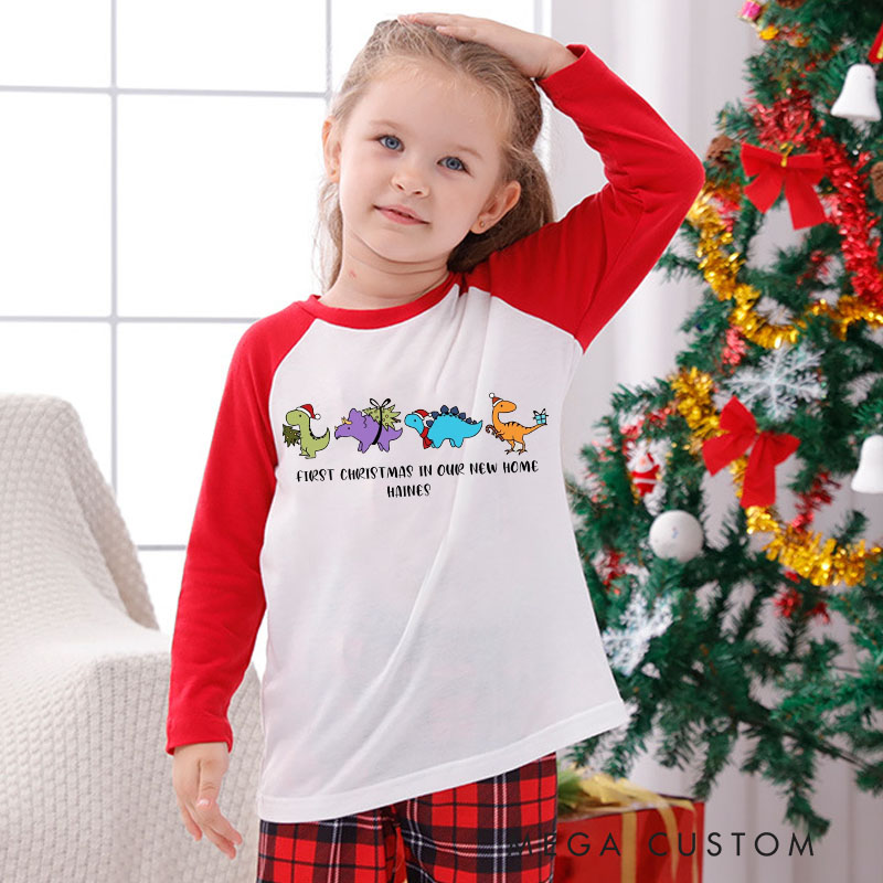 Personalized Kids Christmas Pajamas First Christmas in Our New Home Christmas Pajamas Custom Name Sleepwear for Christmas Housewarming Gift