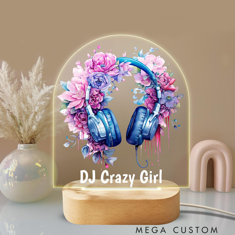 Personalized DJ Night Light Custom LED Lamp for Music Lovers Perfect Gift for DJs Unique Room Decor
