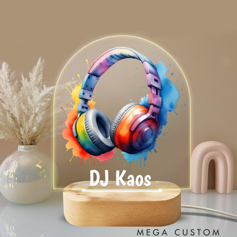 Personalized DJ Night Light Custom LED Lamp for Music Lovers Perfect Gift for DJs Unique Room Decor