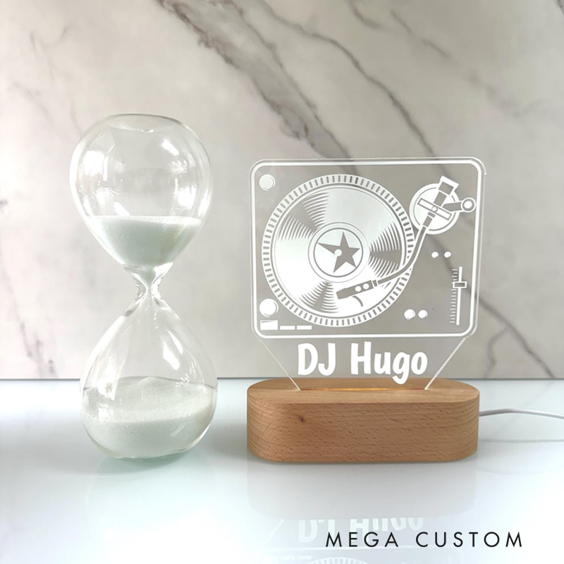 Personalized LED Lamp for Music Room DJ Night Light Unique Custom Club Decor DJ Gift Bedroom Lamp