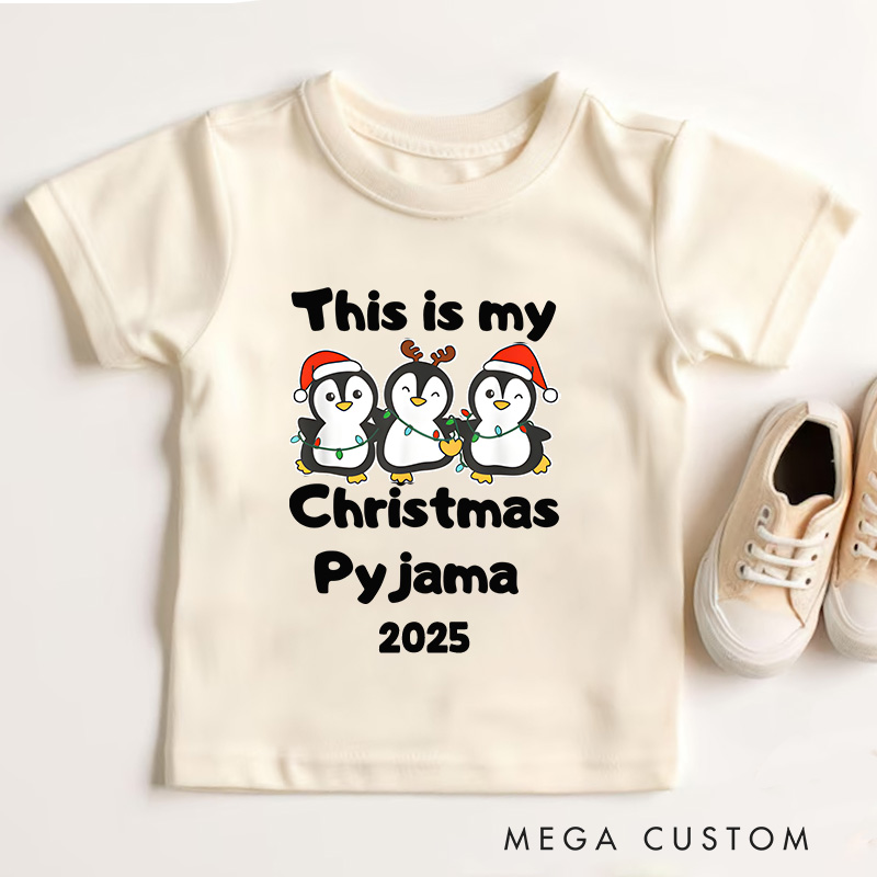 Personalized Christmas Pajama with Cute Characters Christmas Kids T-Shirt