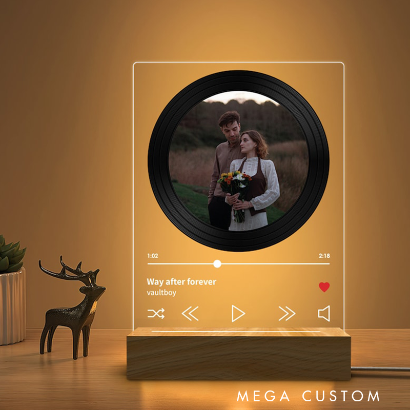 Personalized Song Plaque Night Light Custom Night Light Gifts Acrylic Music Plaque