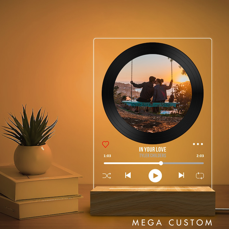 Personalized Picture Acrylic Song Plaque Custom Music Album Cover LED Night Light