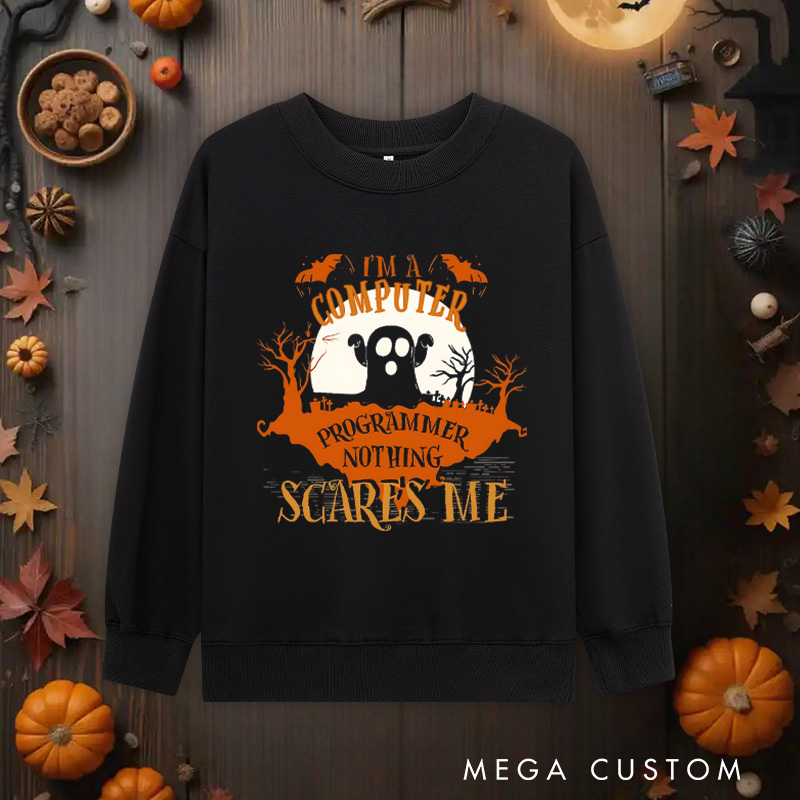 Personalized a Geeky Halloween Statement Sweatshirts Programmer Technology Computer Lover Sweatshirts Gift for Geek