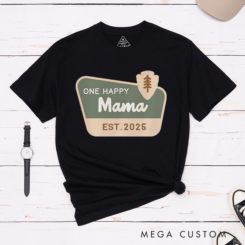 Personalized One Happy Camper Shirt Camp Mommy T-Shirt for Camping Hiking Lovers