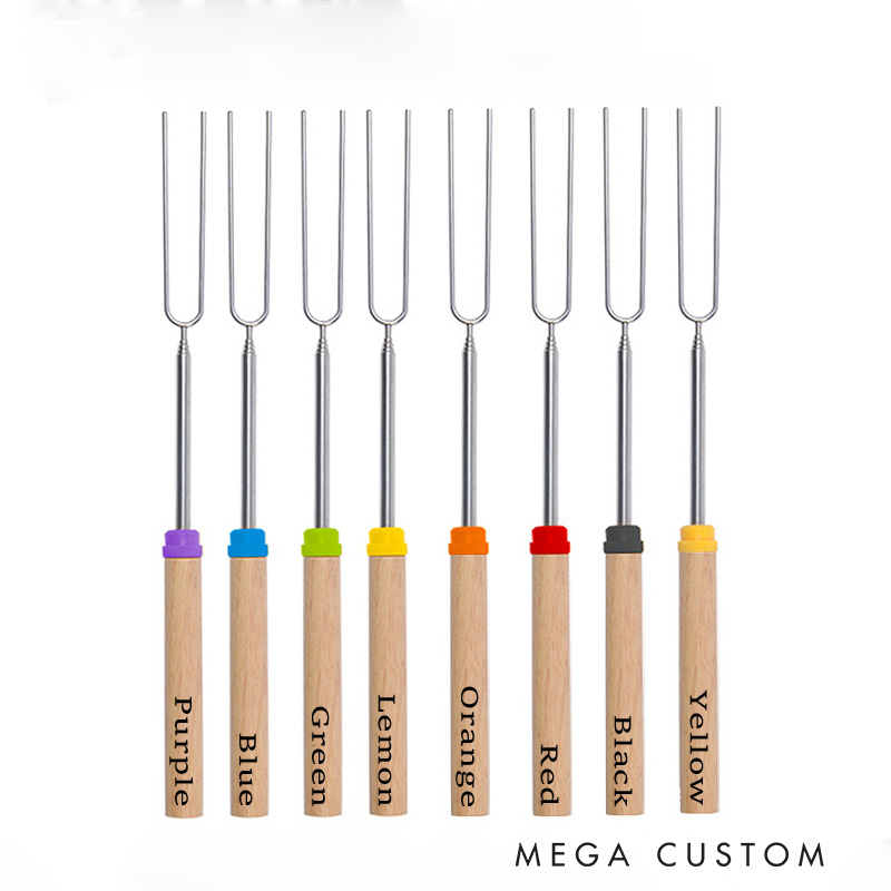 Personalized Campfire Telescopic Marshmallow Roasting Sticks Gift for Camping Outdoor