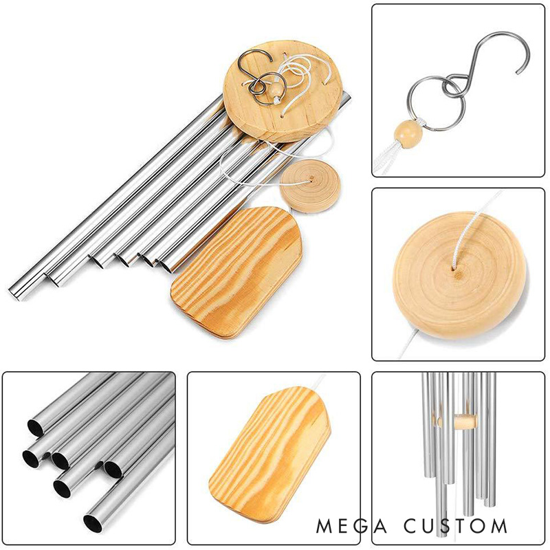 Personalized Cross and Bible He Is Risen Wind Chime with Family Name Garden Outdoor Decoration Religious Quote Gift Christian Gift Easter Gift