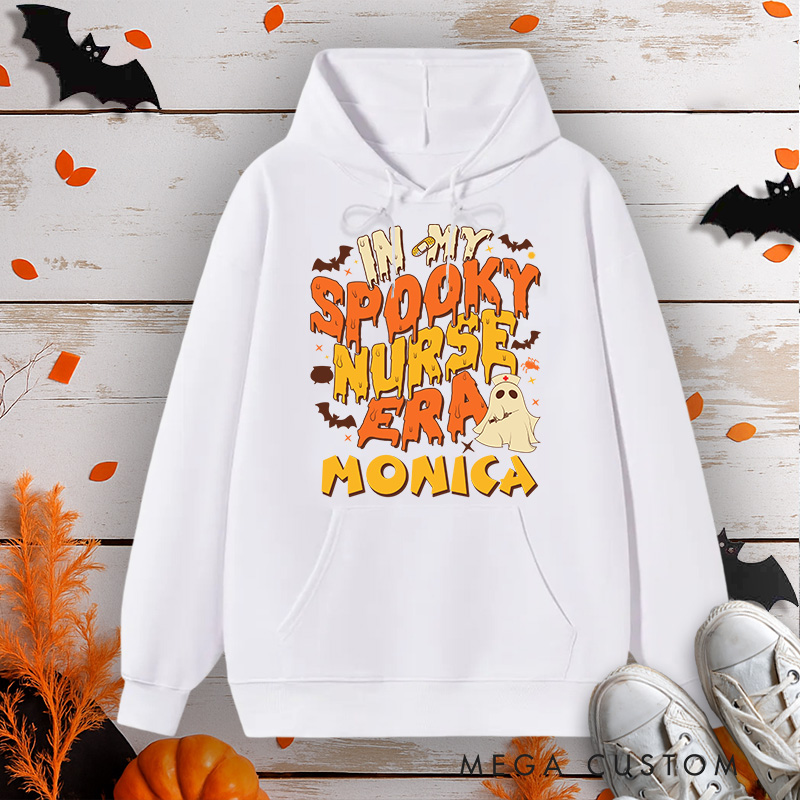 Personalized Hoodies for Nurse Customized In My Spooky Nurse Era Design Hoodies Halloween Nurse Hoodie