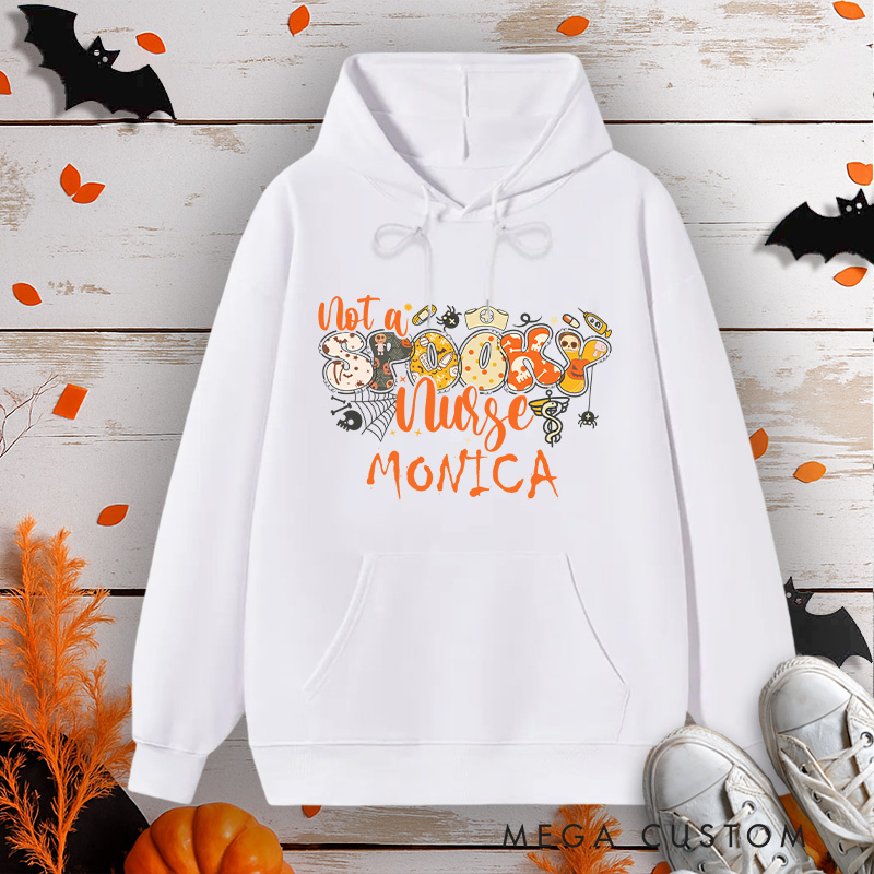 Personalized Hoodies for Nurse Customized Not a Nurse Cute Spooky Design Hoodies Halloween Nurse Hoodie
