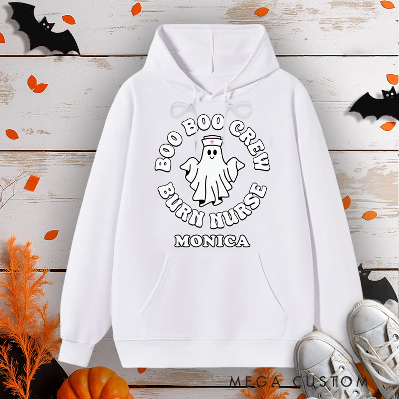 Personalized Hoodies for Nurse Customized Boo Boo Crew Burn Nurse Design Hoodies Halloween Nurse Hoodie