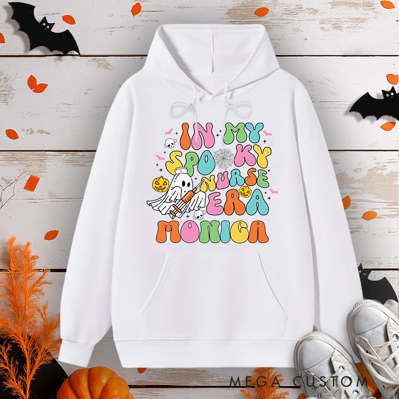 Personalized Hoodies for Nurse Customized In My Spooky Nurse Era Design Hoodies Halloween Nurse Hoodie