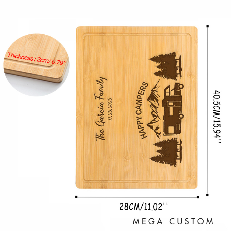 Personalized Camping Cutting Board Engrave Board Outdoor Adventures Lovers Cutting Board Hiking Camping Gift for Family