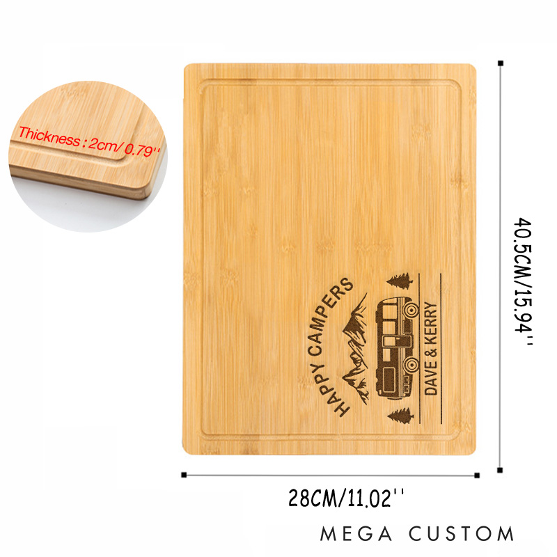 Personalized Happy Campers Cutting Board Adventures Mountain Gift Hiking Camping Cutting Board Gift for Couple Outdoor