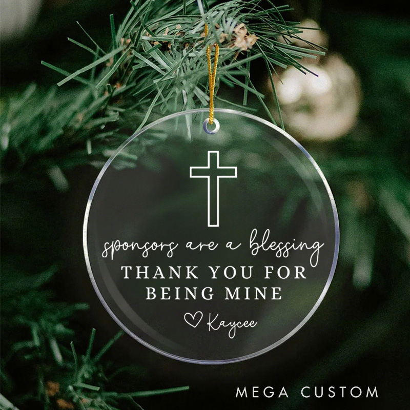 Personalized Sponsors are a Blessing Acrylic Ornament with Name Religious Gift Christian Gift