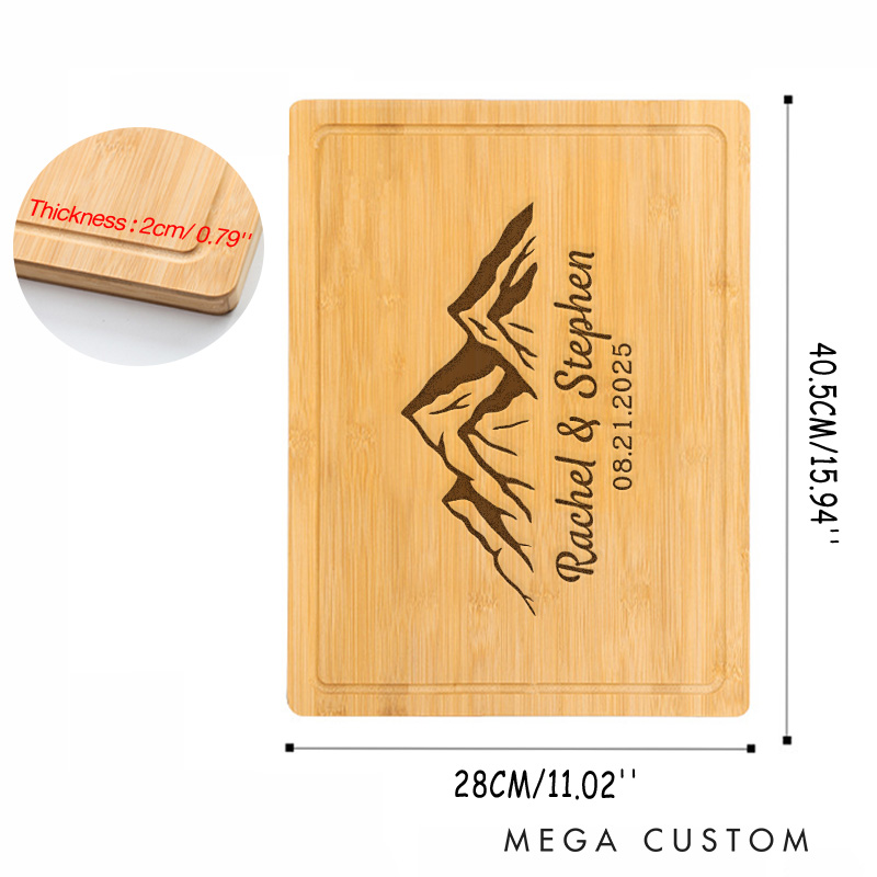 Personalized Outdoor Adventures Cutting Board Engraved Cheese Board Camping Hiking Lover Cutting Board Gift for Couple