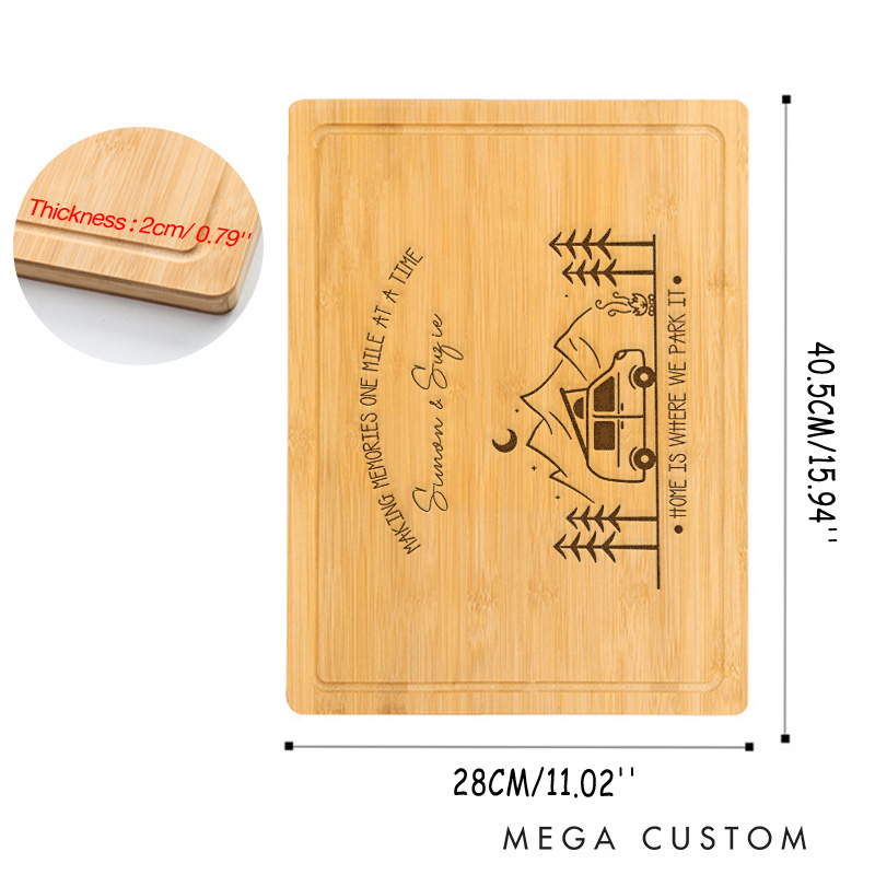 Personalized Outdoor Adventures Cutting Board Rv Travel Cutting Board Camping Hiking Lover Cutting Board Gift for Couple