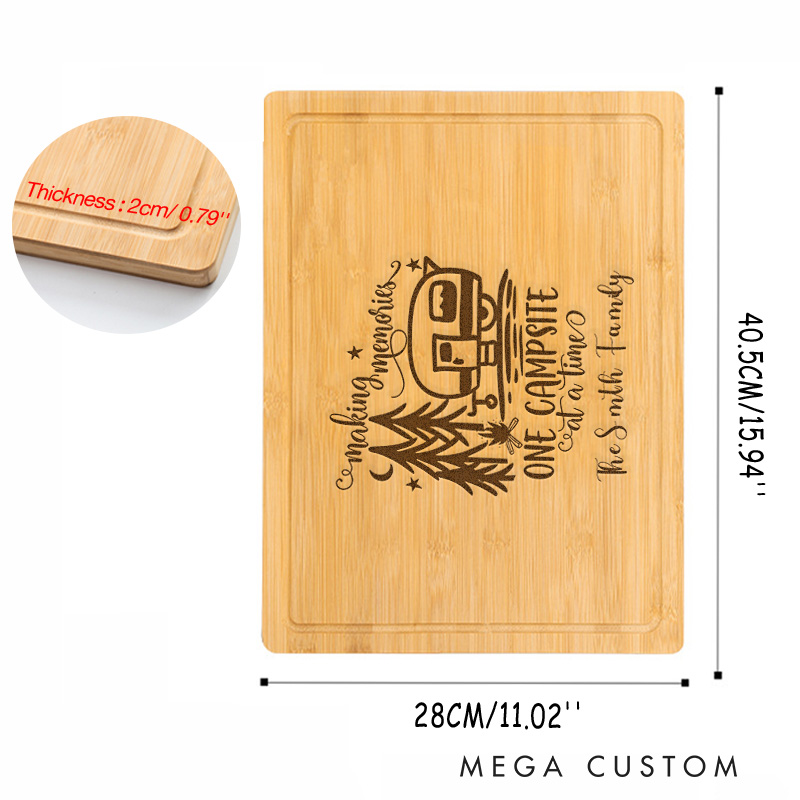 Personalized Outdoor Life Enthusiasts Cutting Board Camping Barbecue Cutting Board Gift for Hiking Family