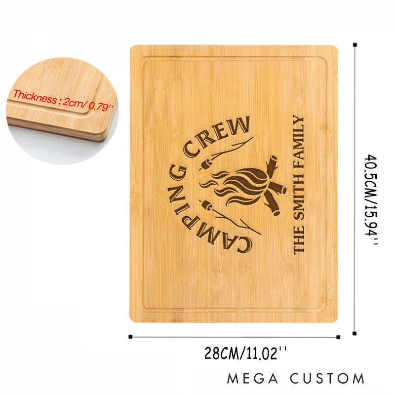 Personalized Camping Bonfire Roasting Marshmallows Cutting Board Camping Barbecue Cutting Board Outdoor Gift for Family