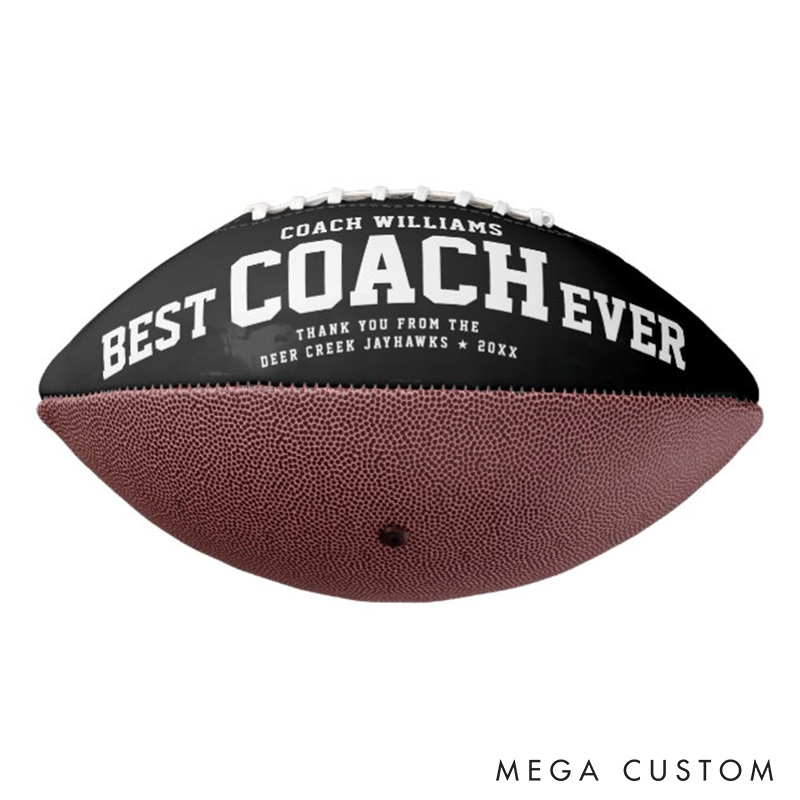 Personalized American Football "BEST COACH EVER" with Custom Photo and Name for Celebrate Your Coach
