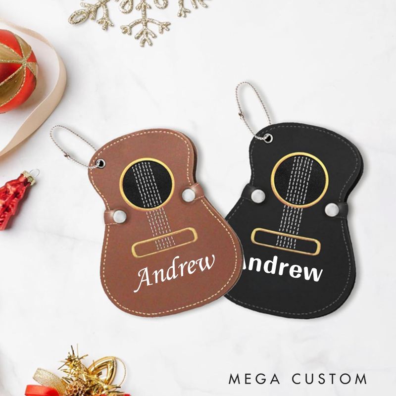 Personalized Guitar Leather Pouch Custom Guitar Pouch Guitar Accessories