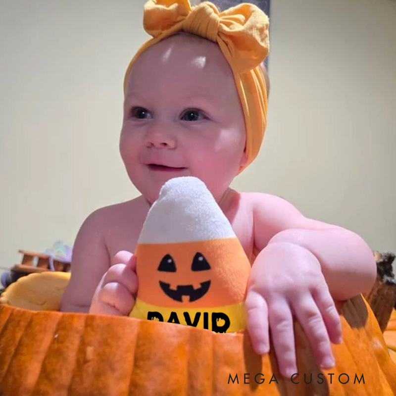 Personalized Candy Corn Plush Candy Corn Stuffed Animal Candy Corn Pillow Trick or Treat Gift Halloween Gifts