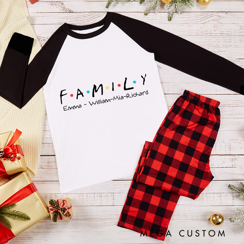 Personalized Classic TV Show Inspired Christmas Family Matching Pajamas Family Name Shirts Movie Holiday Shirt
